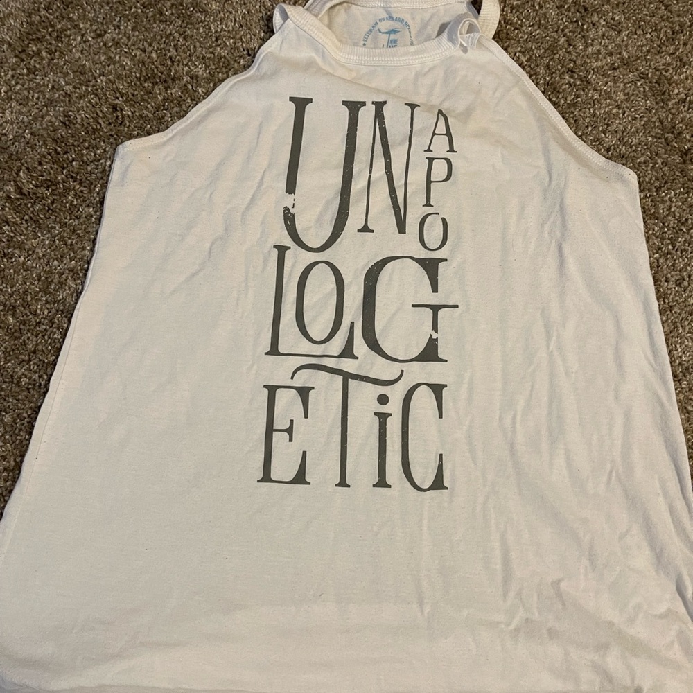 White razorback tank top